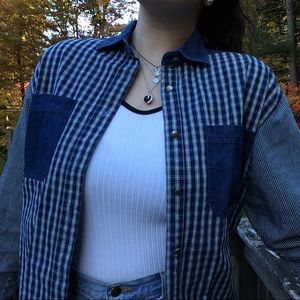 VINTAGE MULTI PATTERN DENIM BUTTON UP